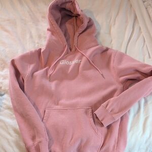 Never Worn! Glossier Blush Pink Hoodie Sweater